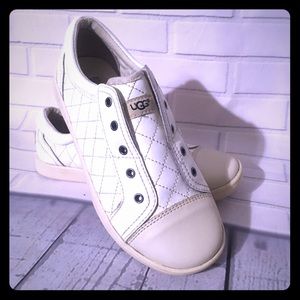 UGG Australia Zinnia Girls White Tan Sneakers Sz13